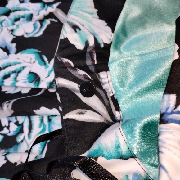 Anthropologie WHBM Black & Blue Strapless Floral Party Dress Machine Washable - Picture 7 of 10